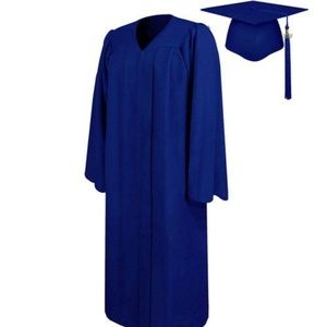 Blue Graduation Gown and Cap Herff Jones